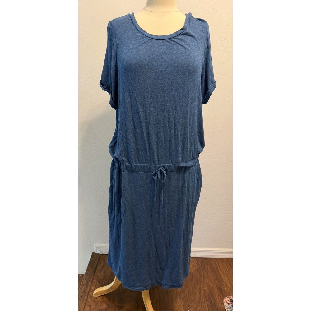32° COOL Short Sleeve Midi Dress – Women's XXL – Blue Casual Lounge Dress